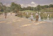 William Merritt Chase Lilliputian Boat Lake oil on canvas